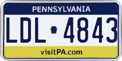 PA license plate LDL4843