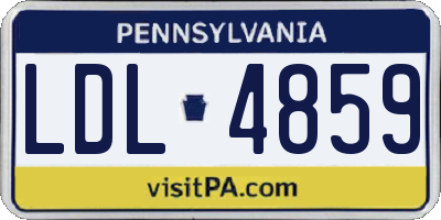 PA license plate LDL4859