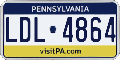 PA license plate LDL4864