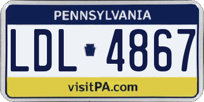 PA license plate LDL4867