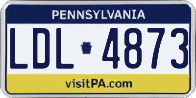 PA license plate LDL4873