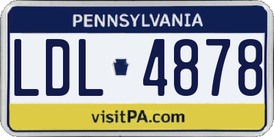 PA license plate LDL4878