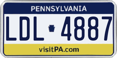 PA license plate LDL4887