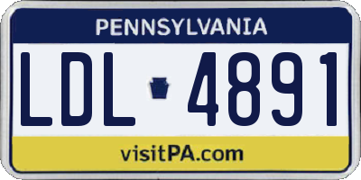 PA license plate LDL4891