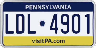 PA license plate LDL4901