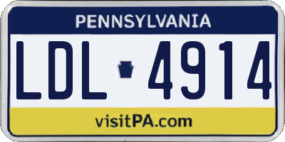 PA license plate LDL4914