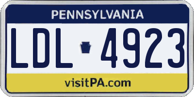 PA license plate LDL4923