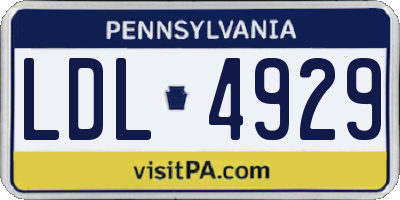 PA license plate LDL4929