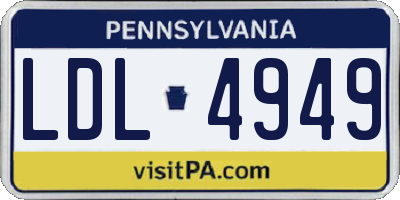 PA license plate LDL4949