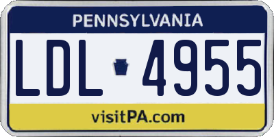 PA license plate LDL4955