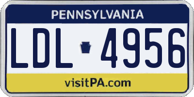 PA license plate LDL4956