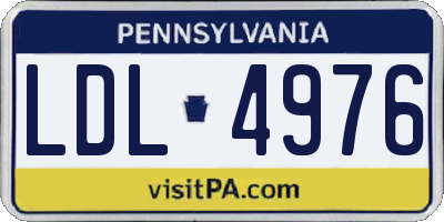 PA license plate LDL4976