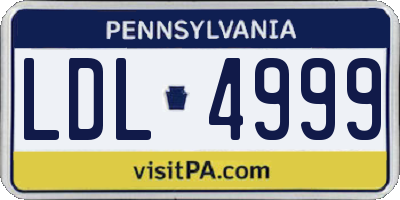 PA license plate LDL4999