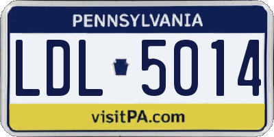 PA license plate LDL5014