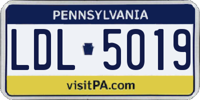 PA license plate LDL5019