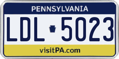 PA license plate LDL5023