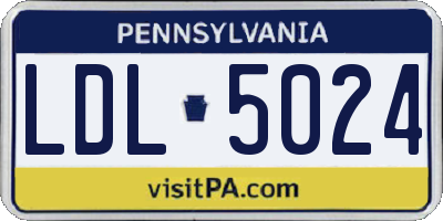 PA license plate LDL5024