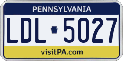 PA license plate LDL5027