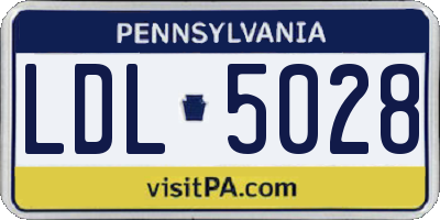 PA license plate LDL5028