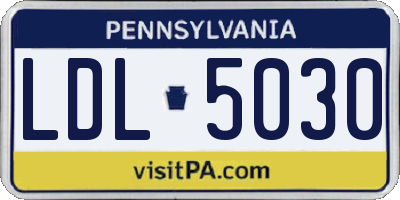 PA license plate LDL5030