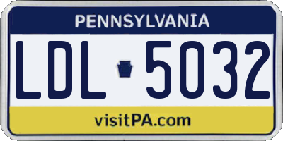 PA license plate LDL5032