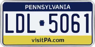 PA license plate LDL5061
