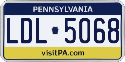 PA license plate LDL5068
