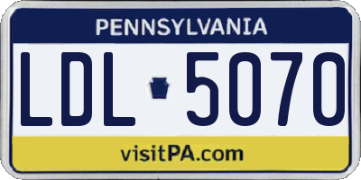 PA license plate LDL5070