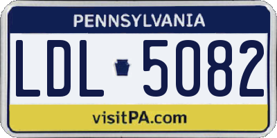 PA license plate LDL5082