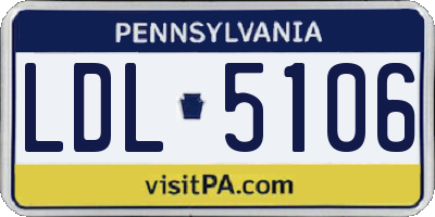 PA license plate LDL5106