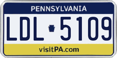 PA license plate LDL5109