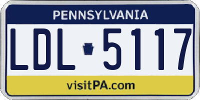 PA license plate LDL5117
