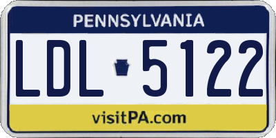 PA license plate LDL5122