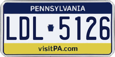 PA license plate LDL5126