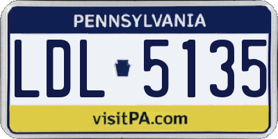 PA license plate LDL5135