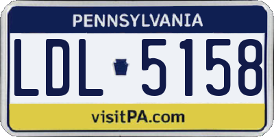 PA license plate LDL5158