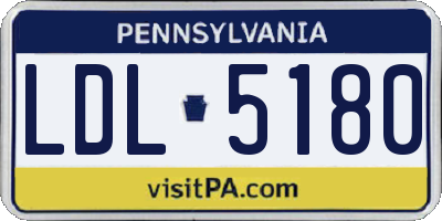 PA license plate LDL5180