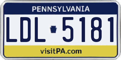 PA license plate LDL5181