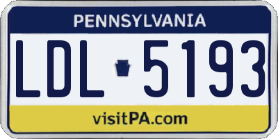 PA license plate LDL5193