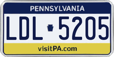 PA license plate LDL5205