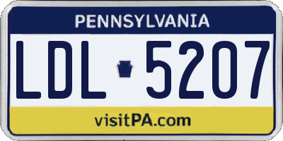 PA license plate LDL5207