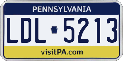 PA license plate LDL5213