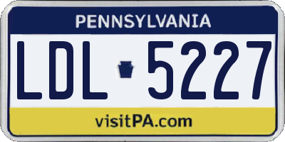PA license plate LDL5227