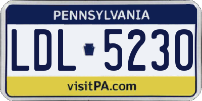PA license plate LDL5230