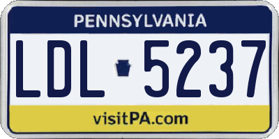 PA license plate LDL5237