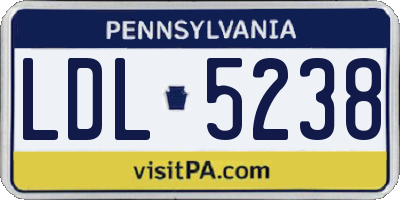 PA license plate LDL5238