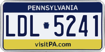 PA license plate LDL5241