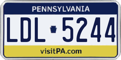 PA license plate LDL5244
