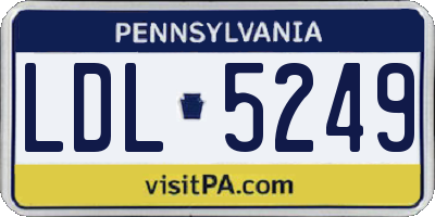 PA license plate LDL5249
