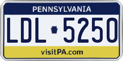PA license plate LDL5250